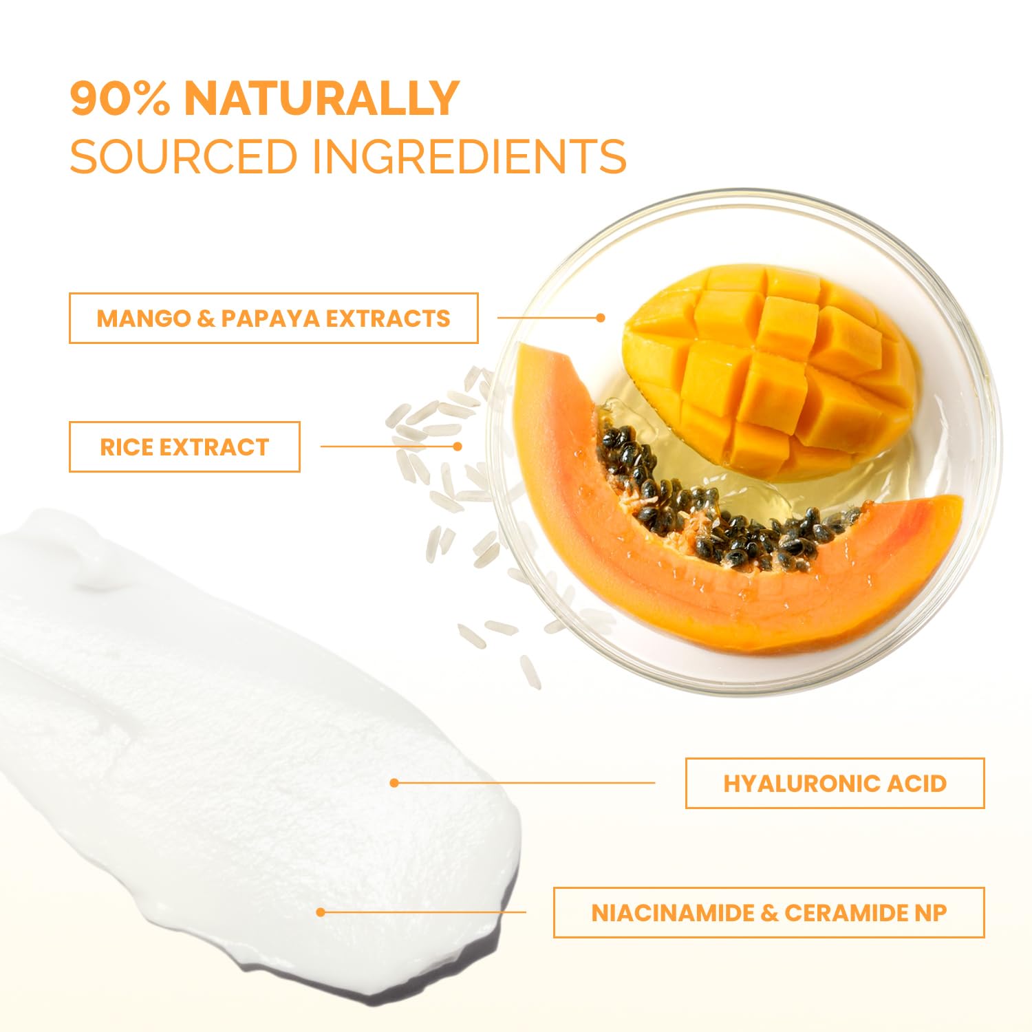 PLANTIFIQUE Extraits mangue et papaye, antioxydants qui préservent l’éclat naturel.