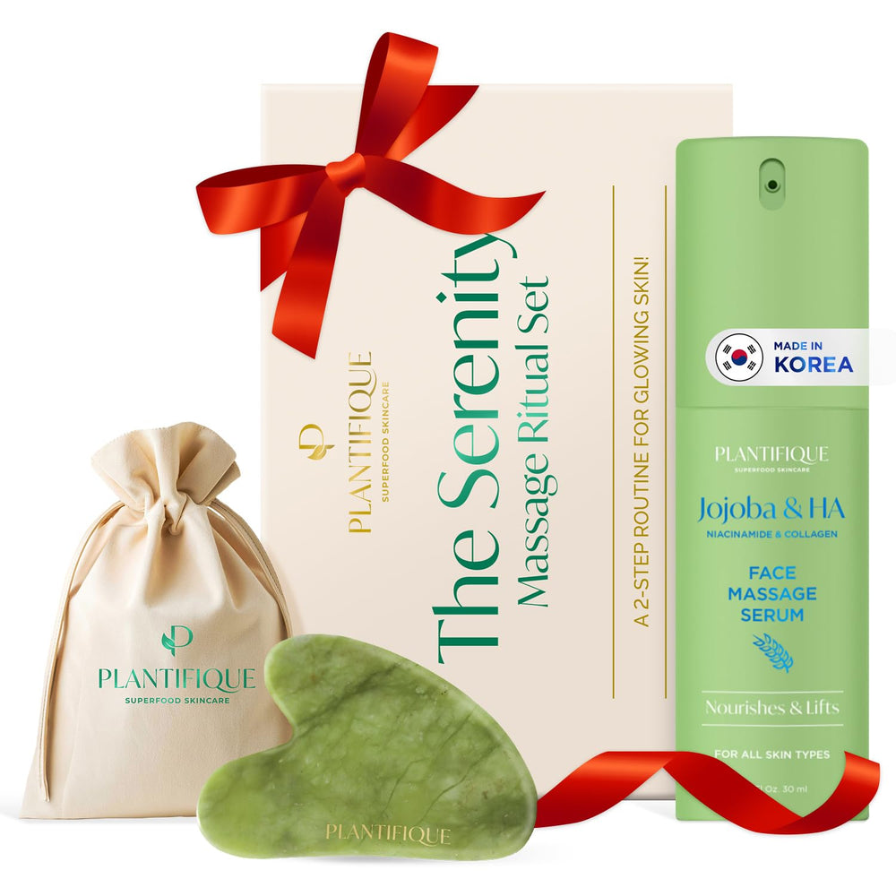 PLANTIFIQUE Gua Sha Jade certifiée – drainage lymphatique et éclat du teint