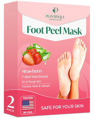 Plantifique masque exfoliant pieds fraise: pieds plus lisses après exfoliation.