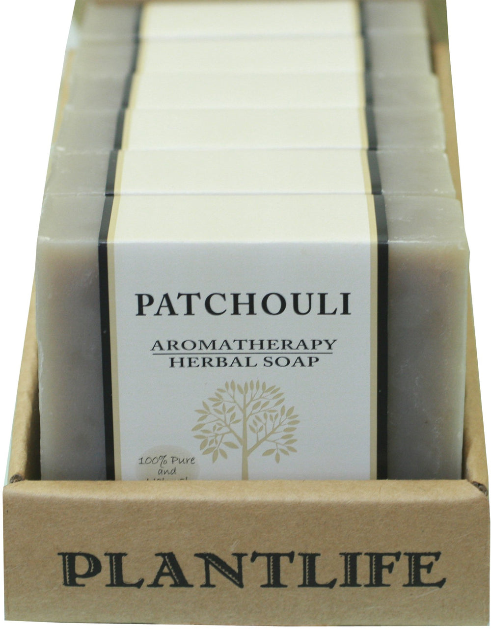 Plantlife Patchouli savon-barre 6-pack avec arôme terreux et hydratation légère.