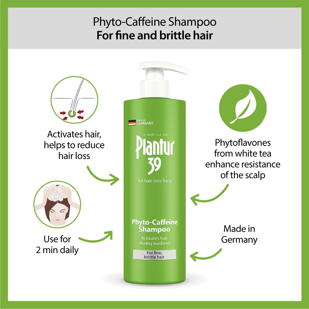 Plantur 39 Shampoing, extrait thé blanc: ingrédients naturels pour cheveux fins.