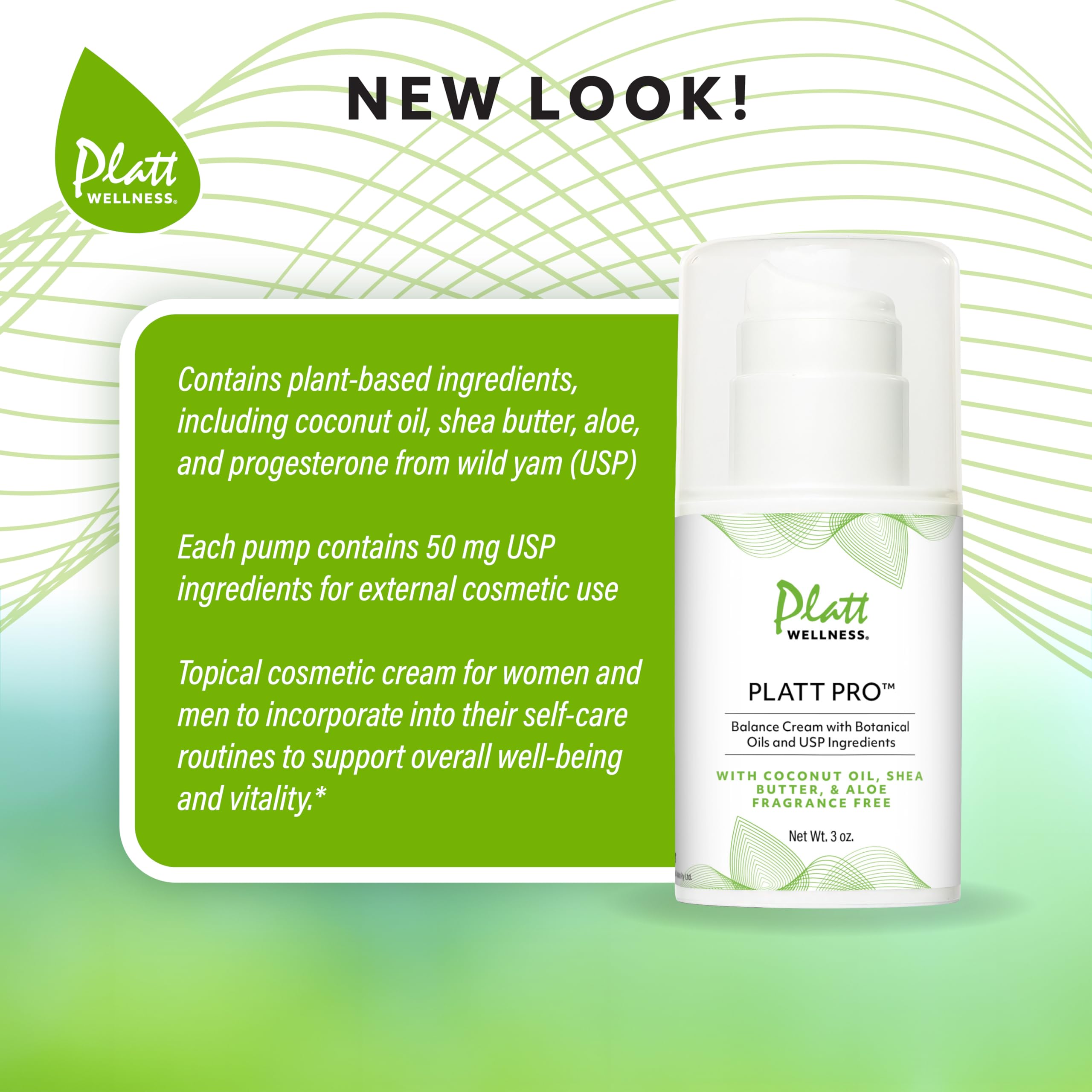 Système airless de la Crème Platt Wellness Pro Balance garantissant fraîcheur.