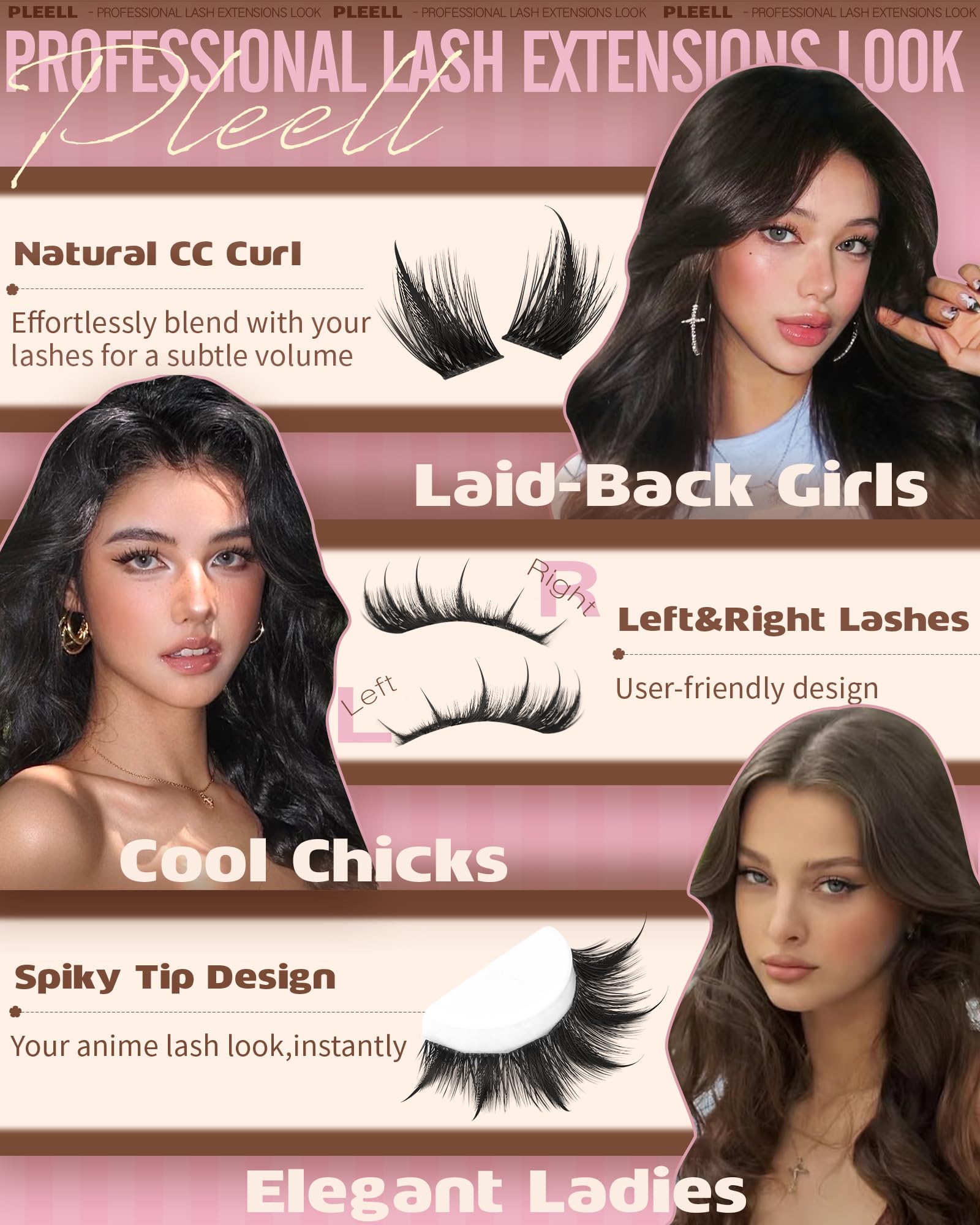Pleell manga-lash clusters application rapide en trois minutes sans retouches.