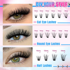 Pleell clusters cils 6d: effet fluffy pour un regard plus dense