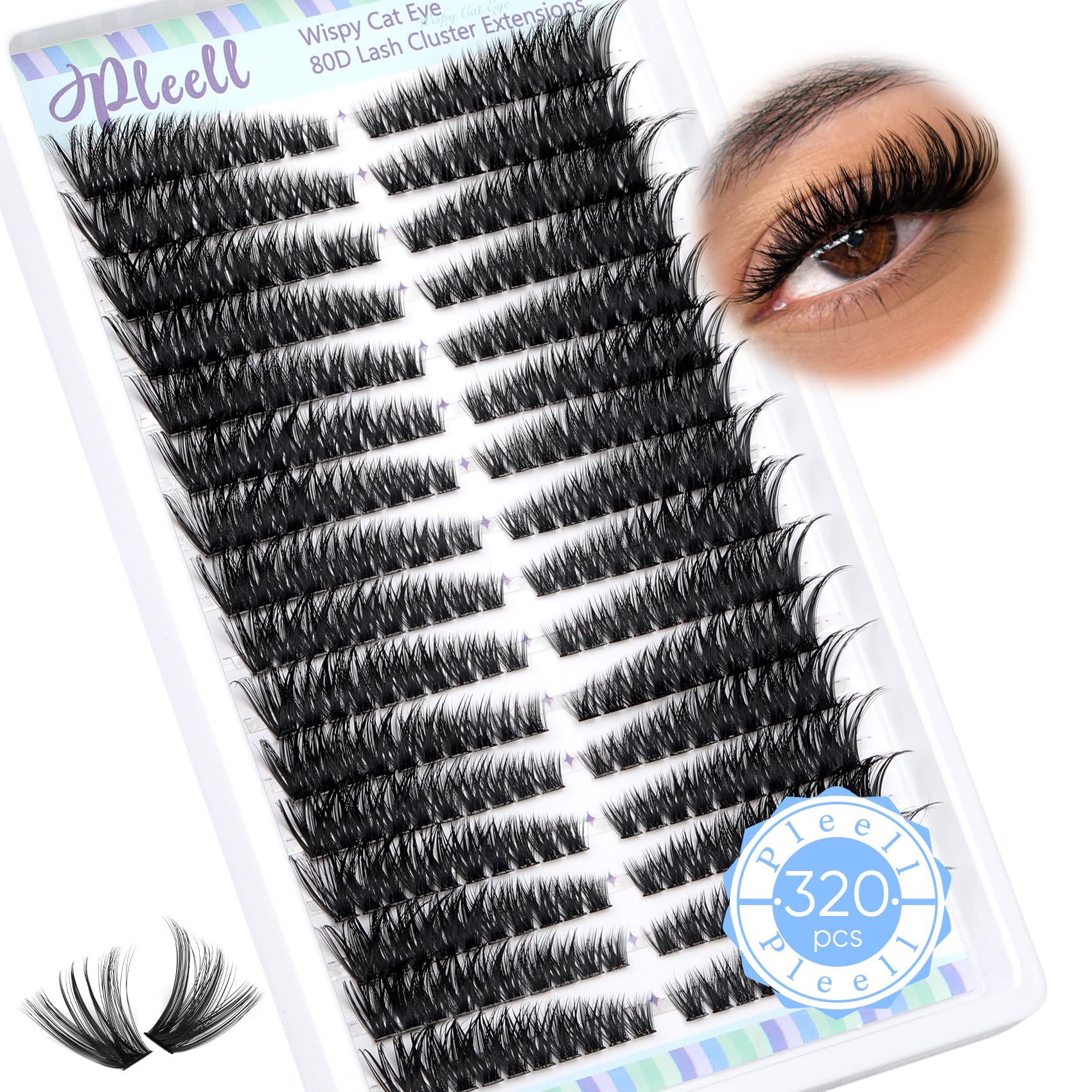 Pleell clusters cils: emballage élégant pour cadeau ou rangement pratique.