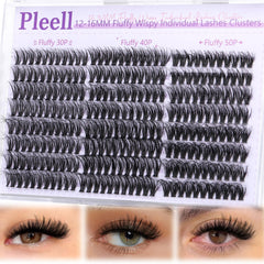 Pleell groupes cils 30D-40D-50D, variation 12–16 mm pour un look naturel.