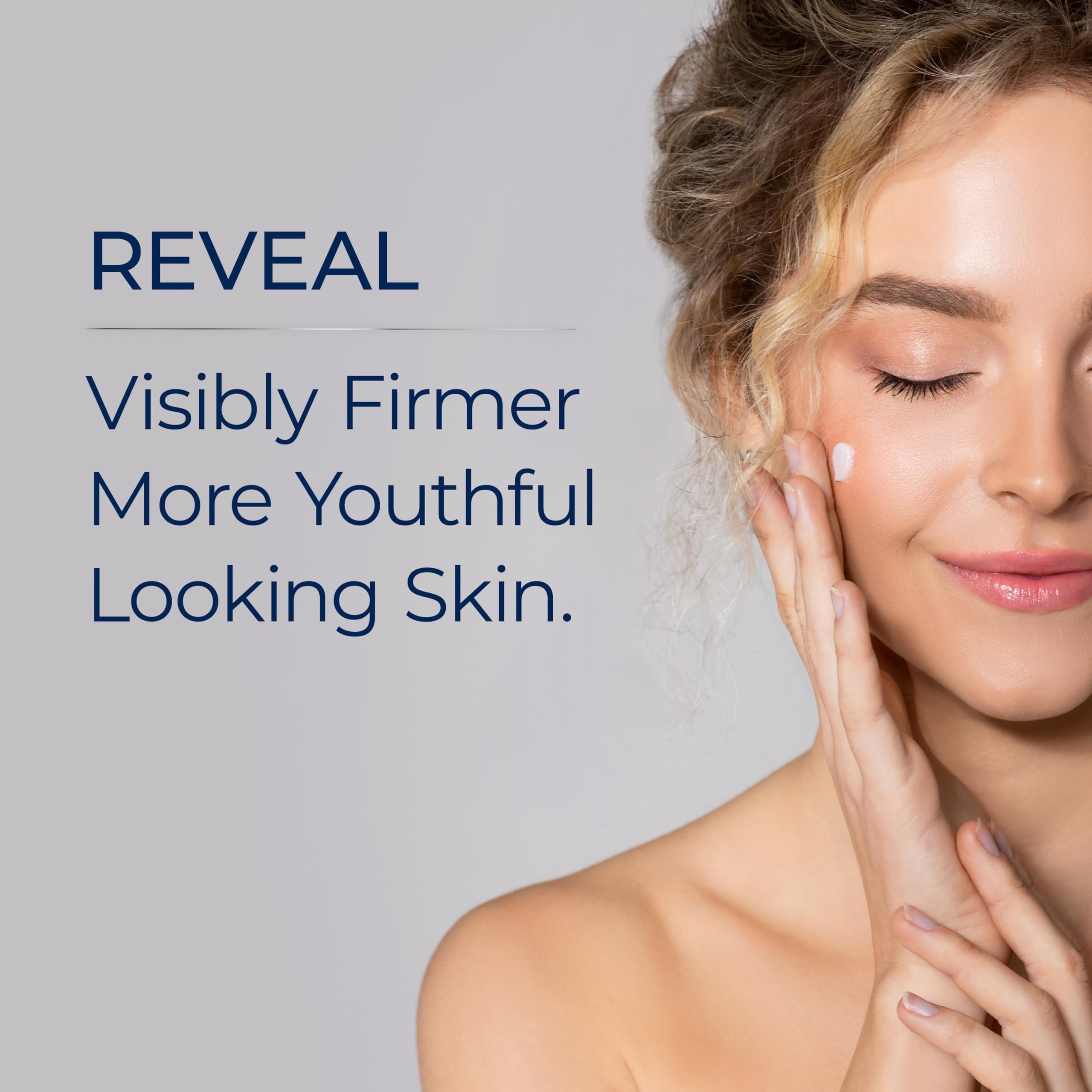 Plexaderm Night Time Collagen Serum packaging highlighting paraben-free, USA-made formula.