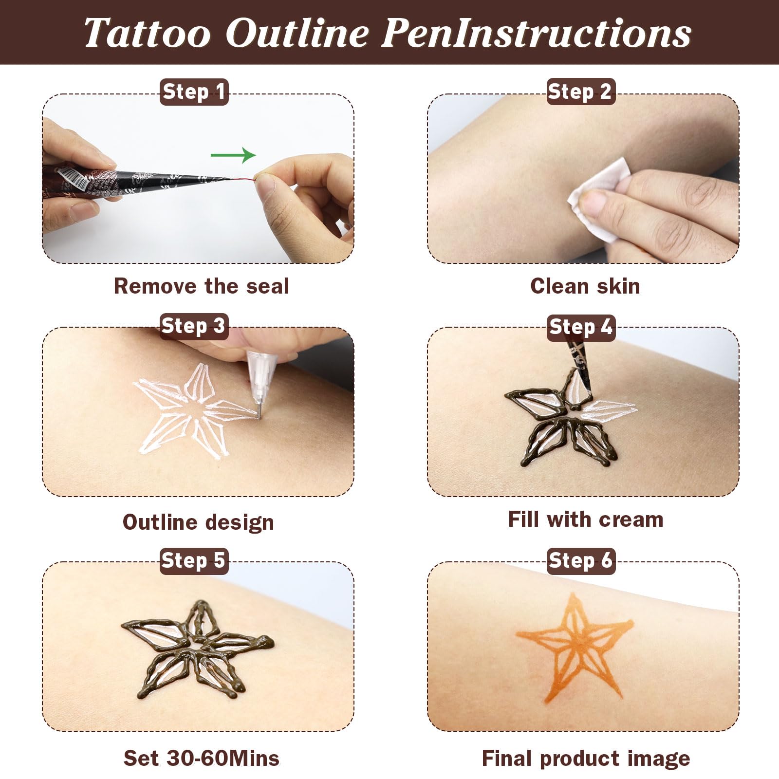 PllusJoys kit tatouage temporaire prêt à l’emploi.