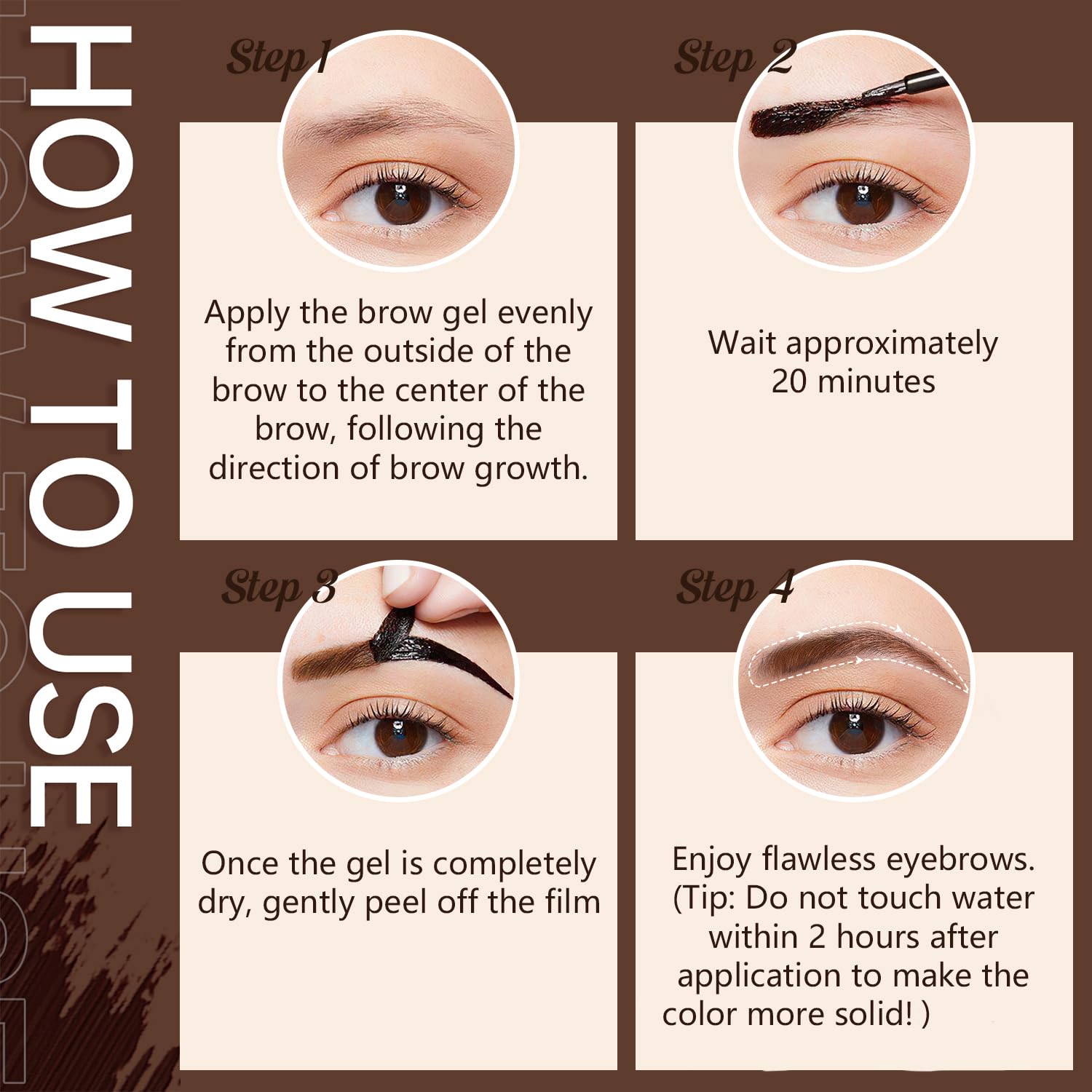 Format compact et portable du Gel Sourcils Plresen pour retouches.