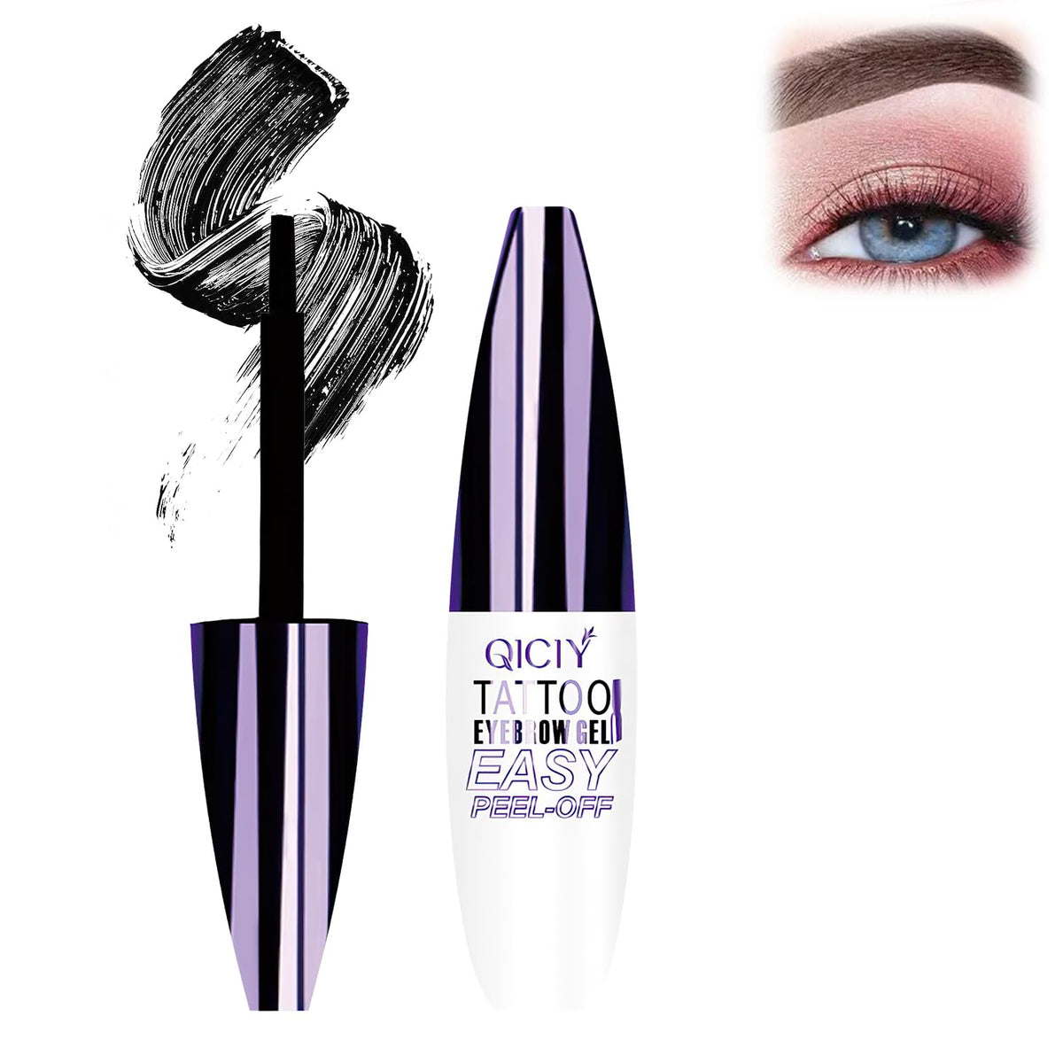Plresen Gel sourcils noir en bouteille, tenue longue durée.