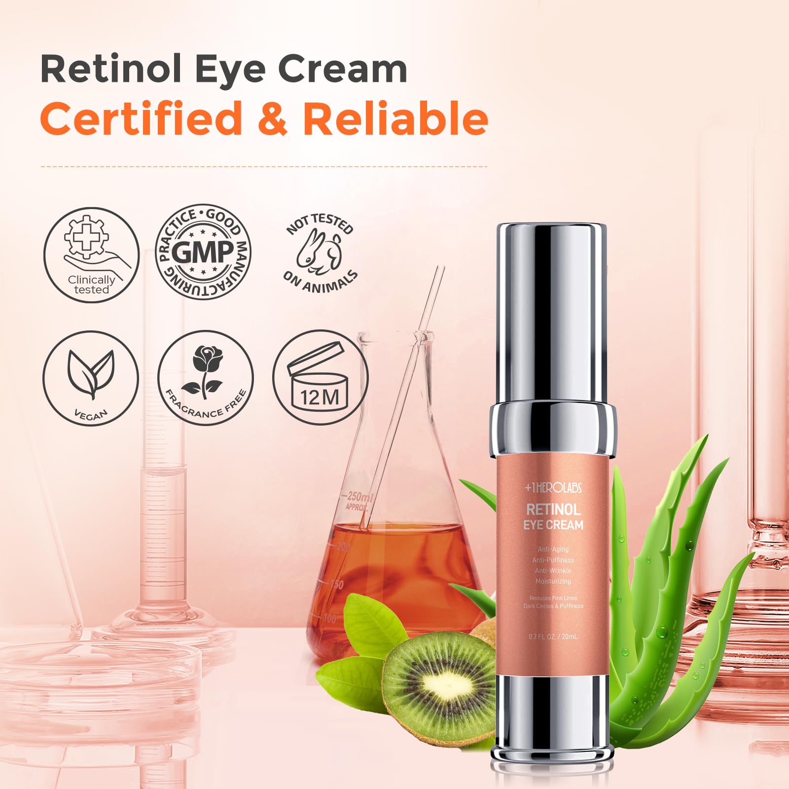 Plus OneHerolabs crème yeux application soir pour un rituel simple.