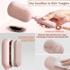 PMDYBY brosse-portable-retractable-rose, idéal pour voyager et gagner du temps.