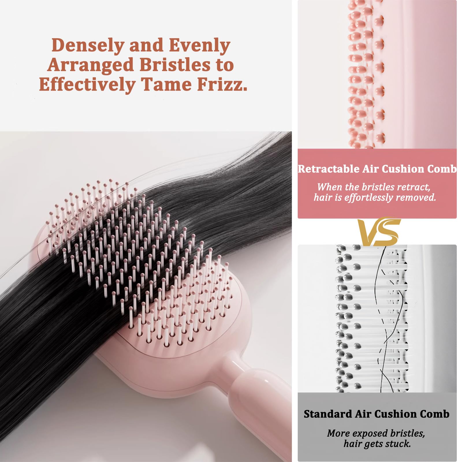 PMDYBY brosse-voyage-compacte, rangement facile dans sac ou vanity.