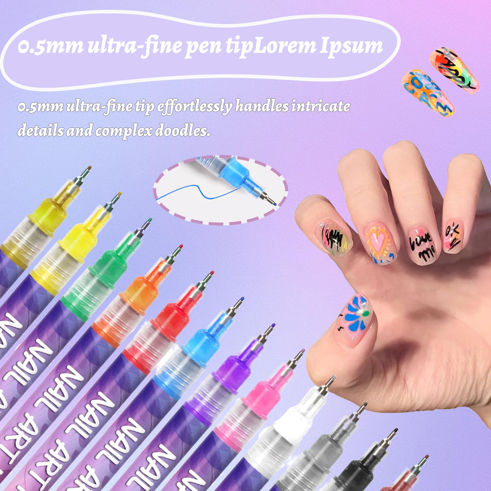PNNDSST: design de lettres et motifs variés pour art des ongles personnalisé.