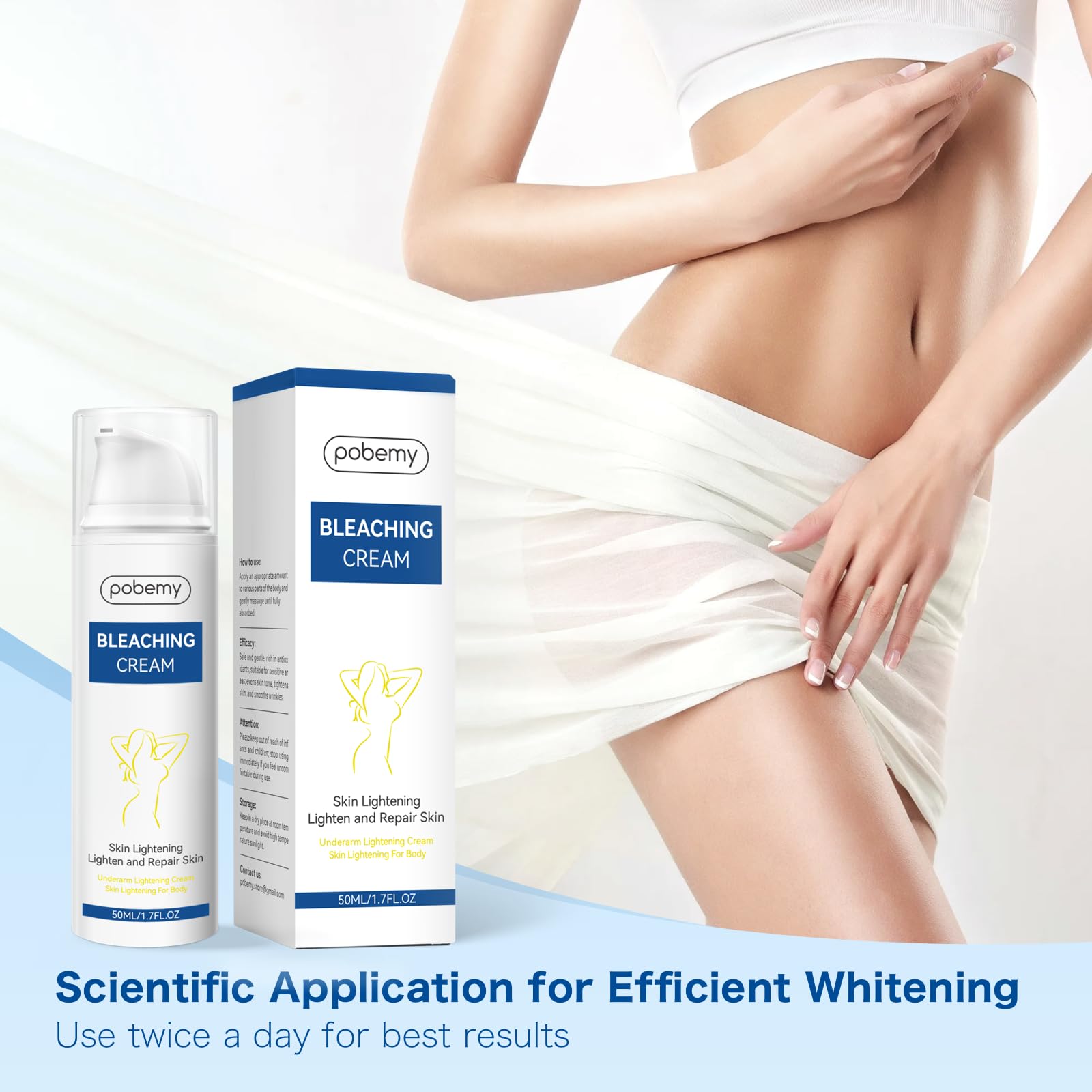 POBEMY Crème éclaircissante Zones intimes pour peau uniforme et hydratée.
