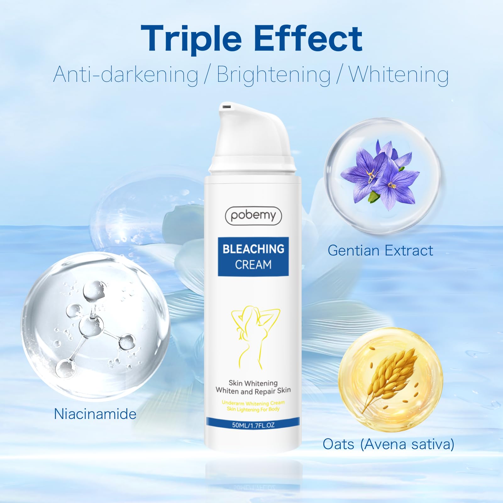 POBEMY cream applied to underarm for discreet daily care