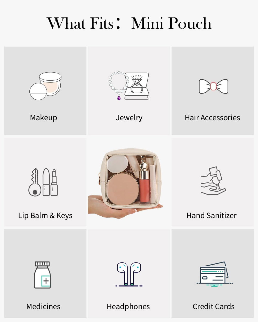 Pocmimut sac maquillage bureau, organisation pratique au quotidien.