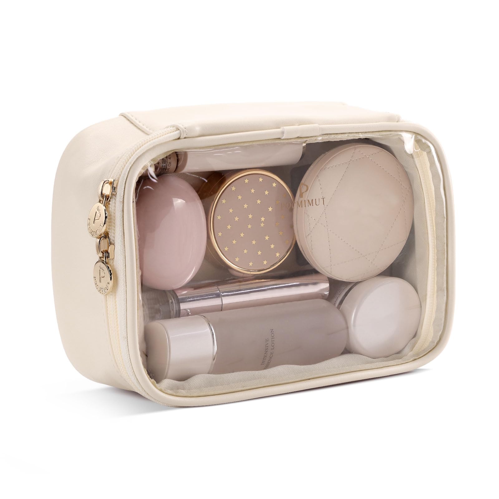 Pocmimut Trousse Maquillage Transparente – avant : visibilité rapide des produits essentiels.