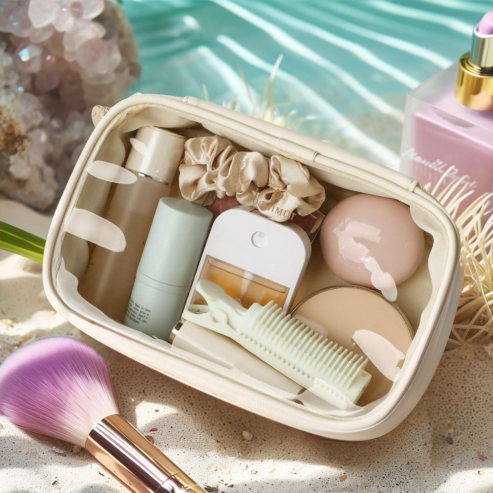 Pocmimut Trousse Maquillage Transparente – voiture : pratique et facilement repérable pendant les trajets.