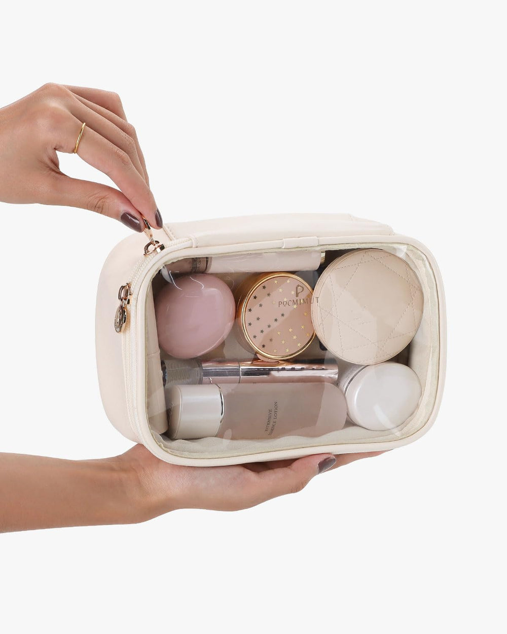 Pocmimut Trousse Maquillage Transparente – voyage : idéale pour vos essentiels lors des trajets.