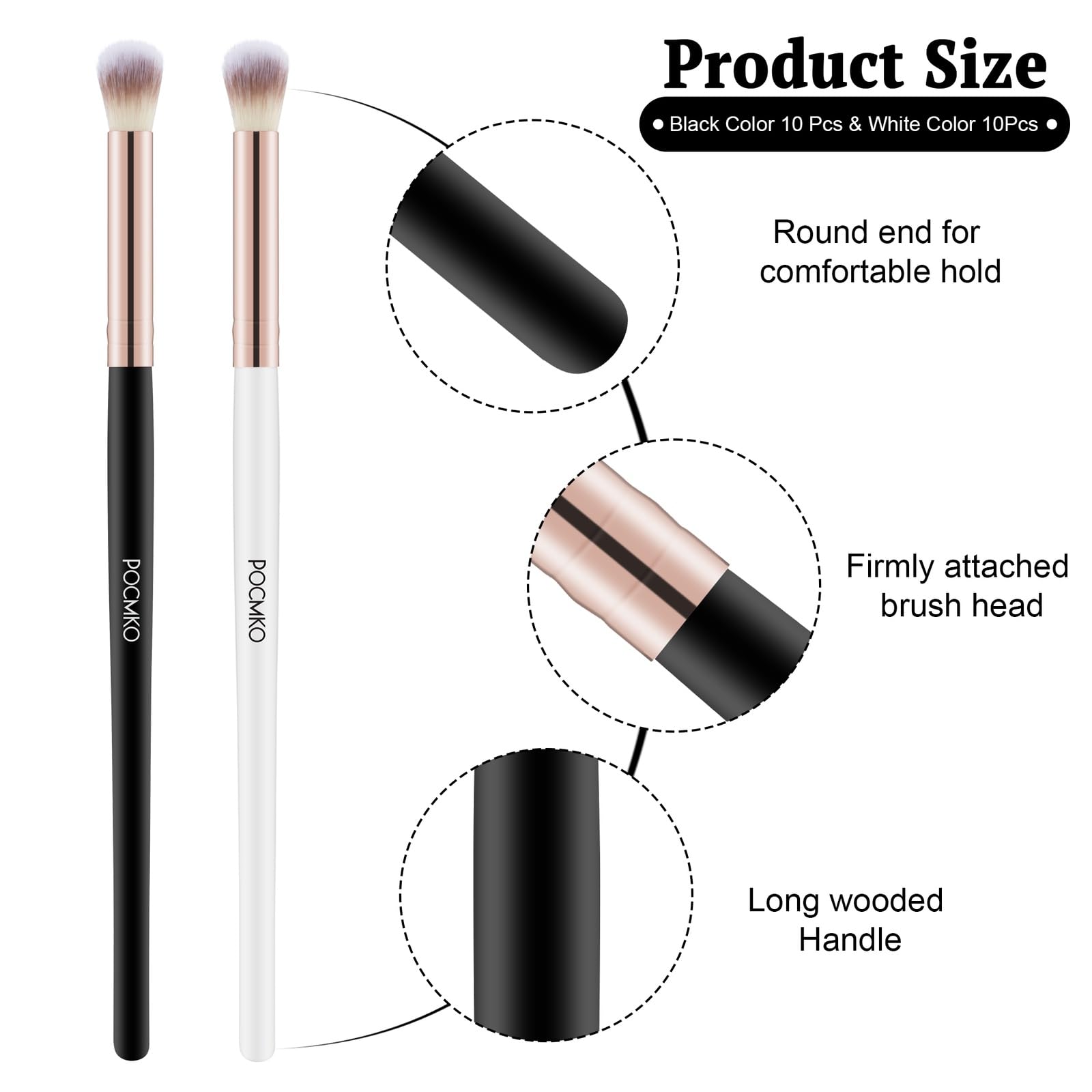 POCMKO brosse nettoyage cils extension avec poignée en bois, confort d’usage