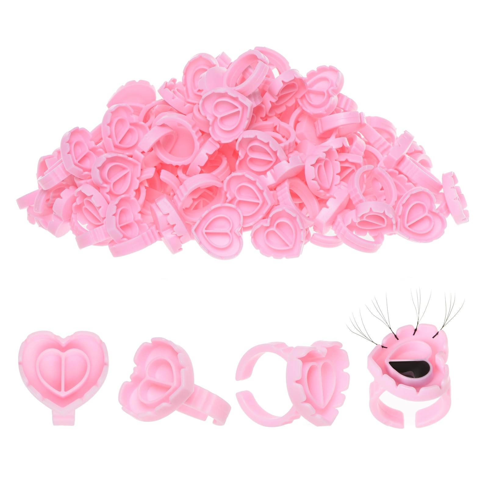 PocMKO coeur anneaux extension cils, pratique et durable pour volume rapide.