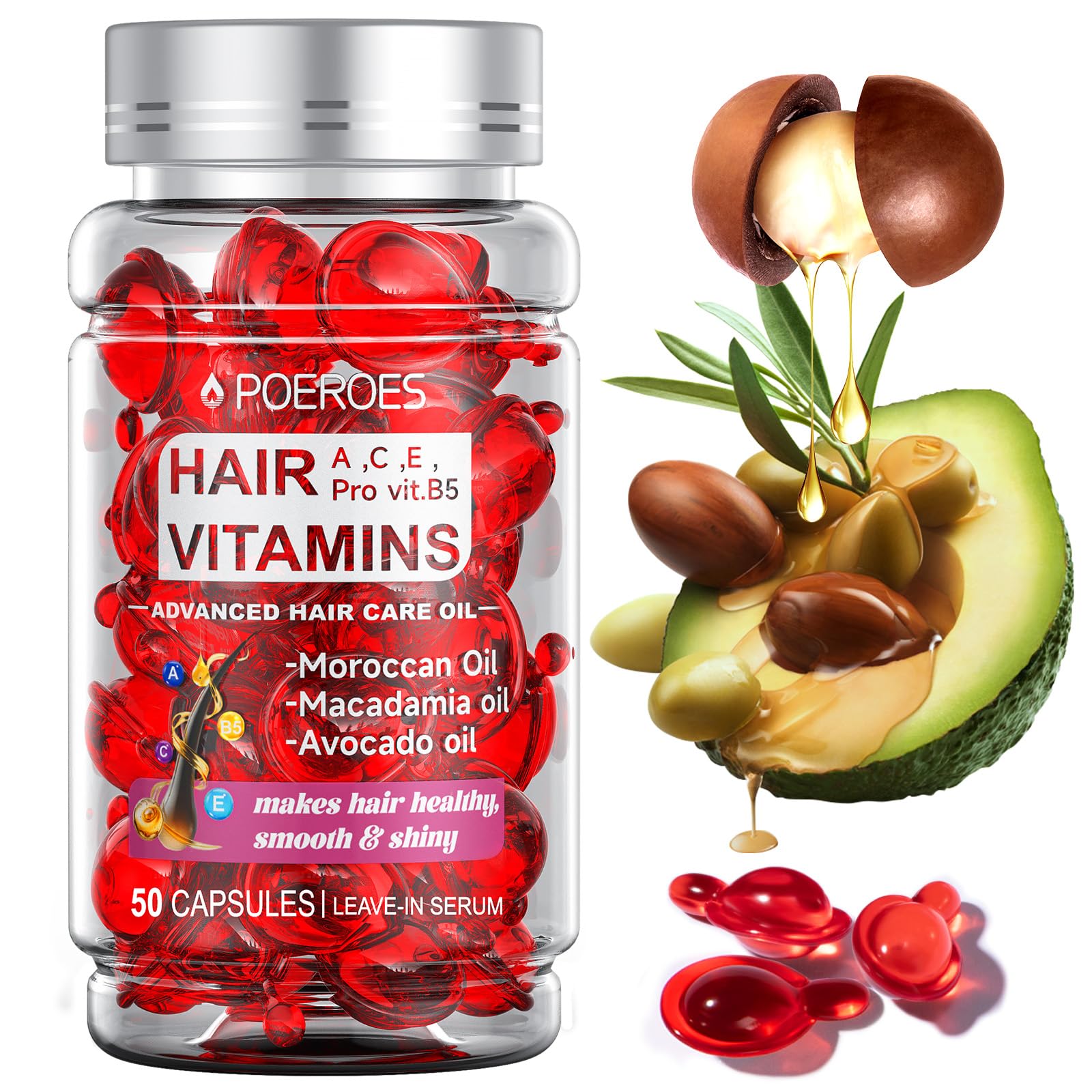 Poeroes Huile Capillaire bouteille prête à dompter les frisottis et nourrir les longueurs.