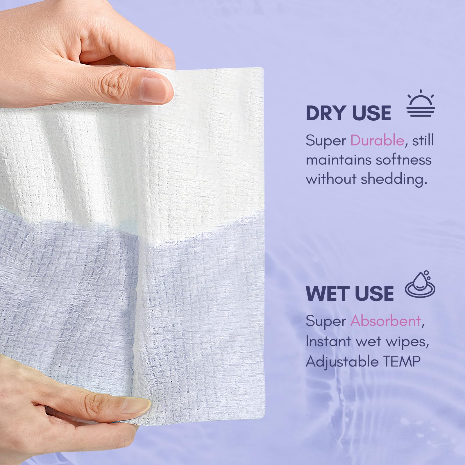 Fibres de coton naturelles PoeticEHome, sûres et biodégradables pour la peau.