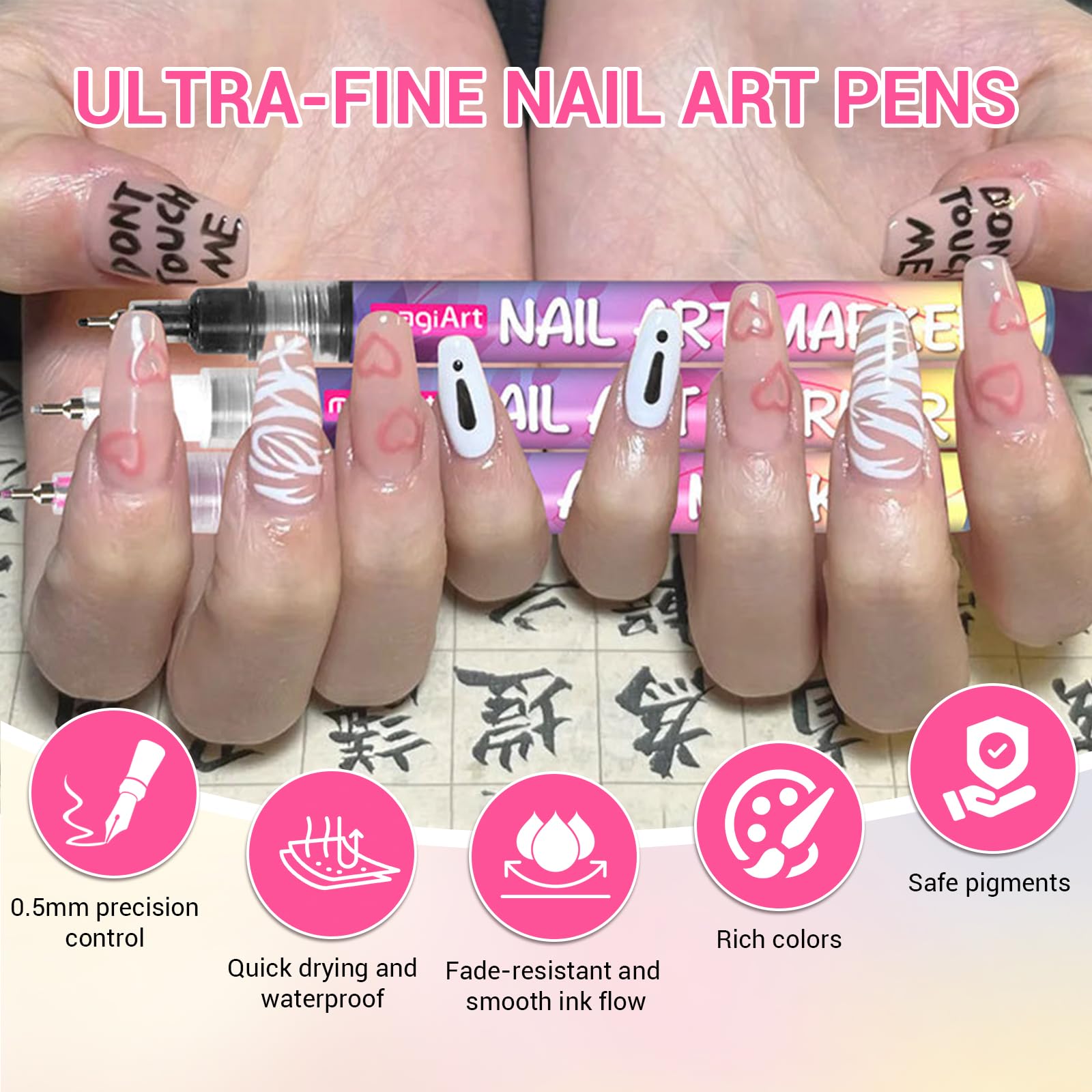 Poiykmt stylo art des ongles 12 couleurs vives pour designs variés