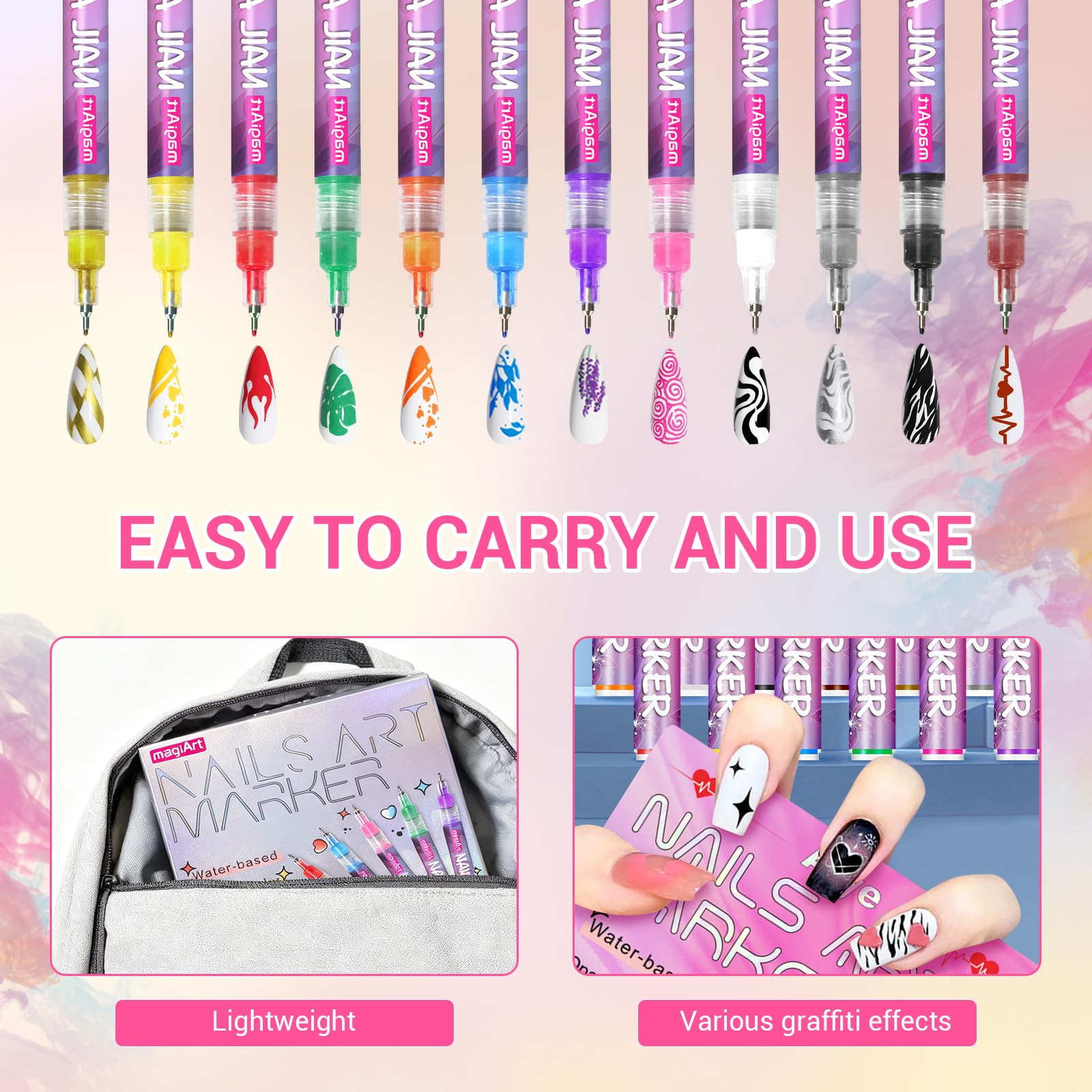 Poiykmt stylo art des ongles points fins et précis pour embellissements