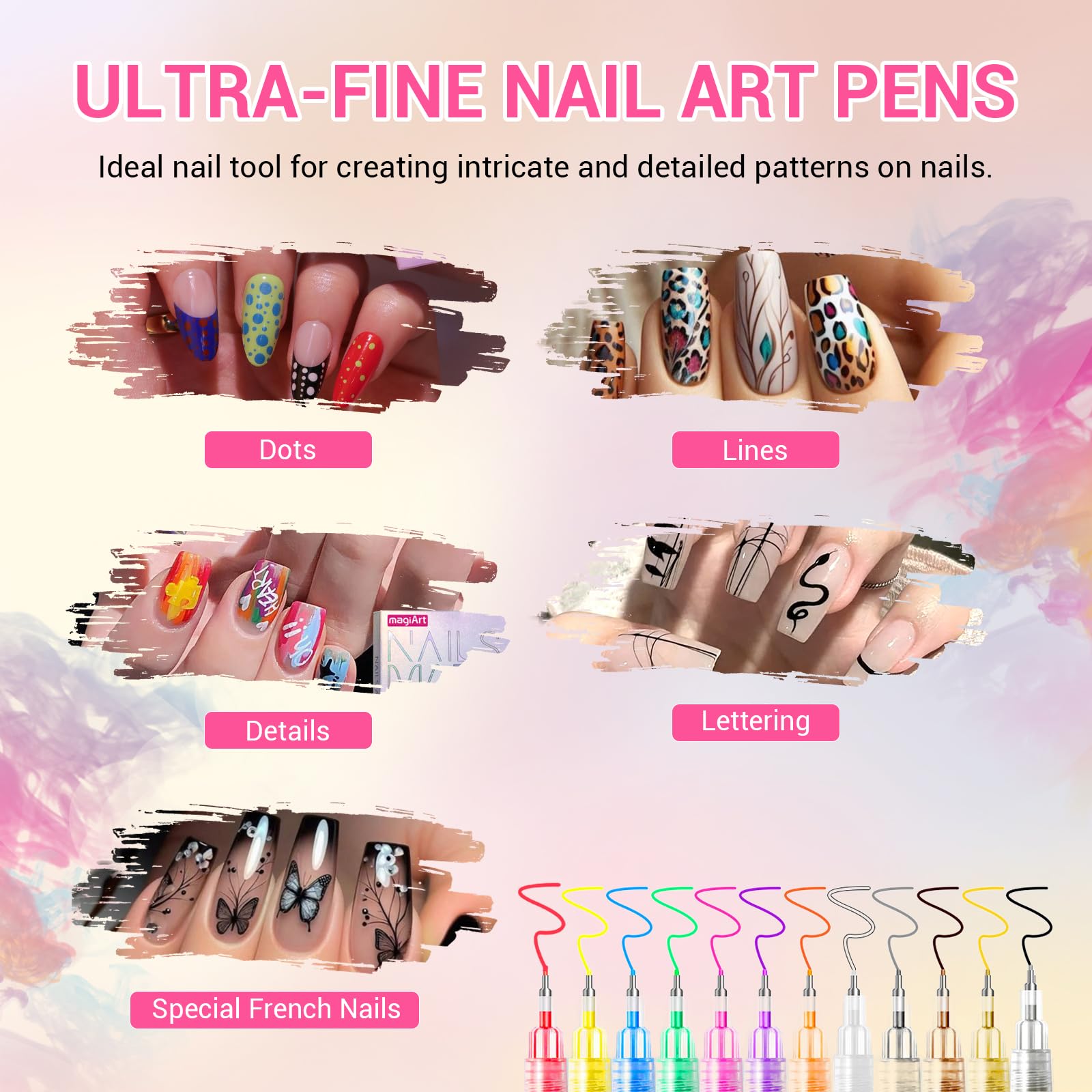 Poiykmt stylo art des ongles motifs géométriques faciles à réaliser