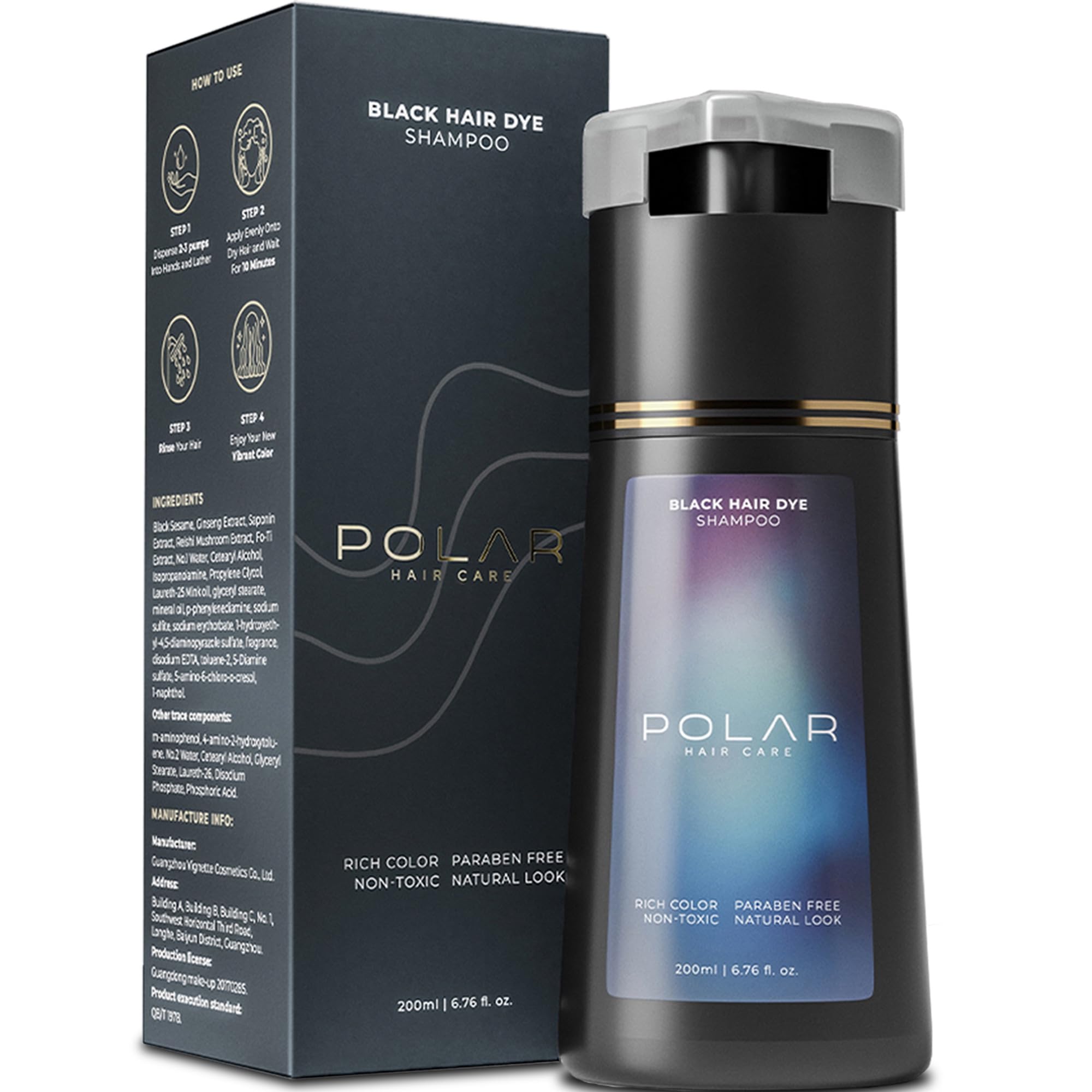 POLAR HAIR CARE : Bouteille couleur rapide pour cheveux gris.