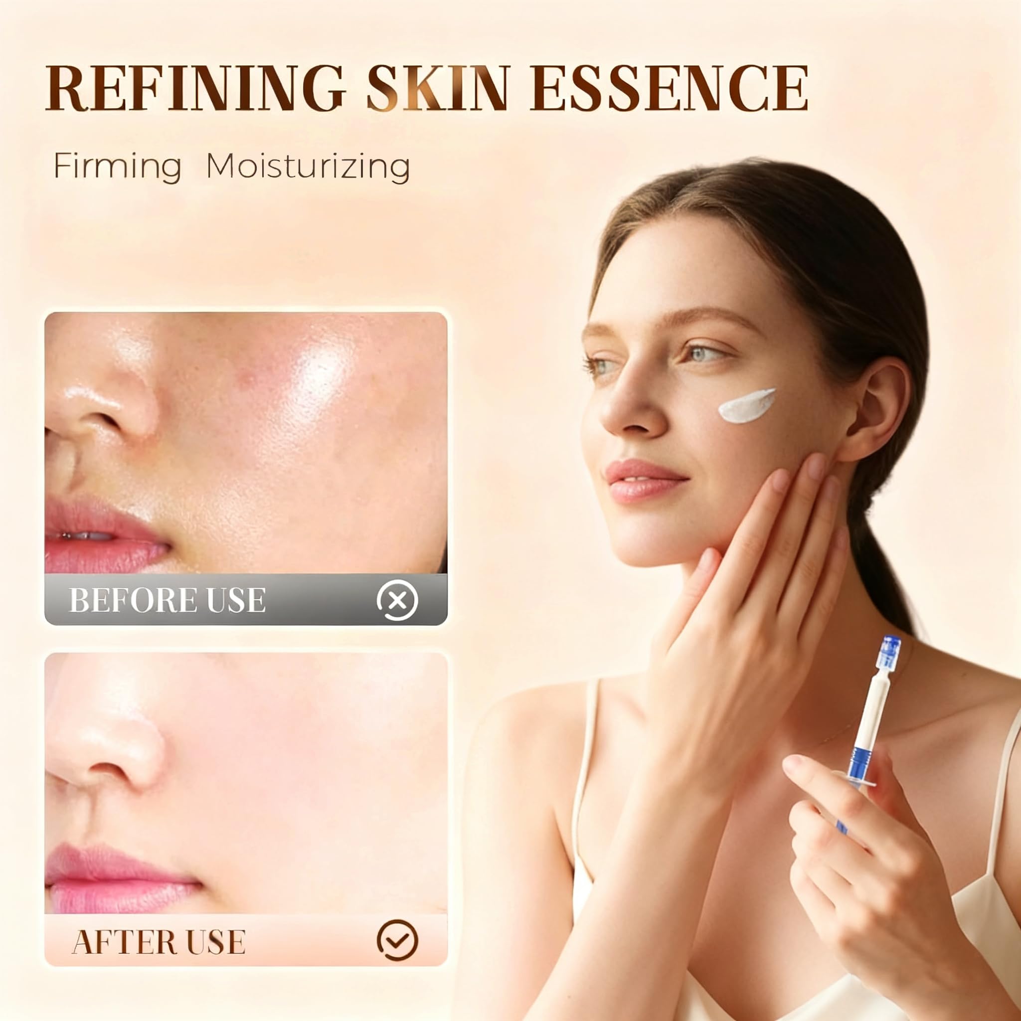 Application jour et nuit avec crème polypeptide-collagen-elastic-essence.