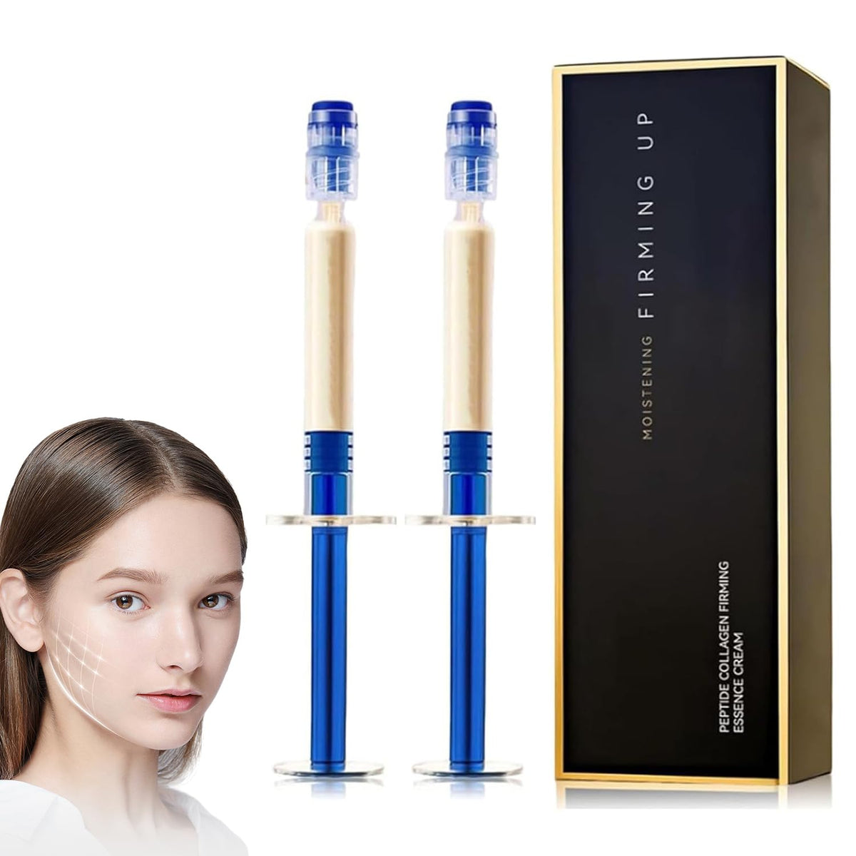 Crème polypeptide-collagen-elastic-essence, bouteille rafraîchissante, potentiel raffermissant pour la peau.
