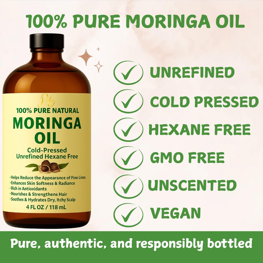 Pomberries Huile Moringa visage, application rapide et douce.