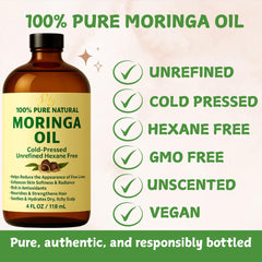 Pomberries Huile Moringa visage, application rapide et douce.