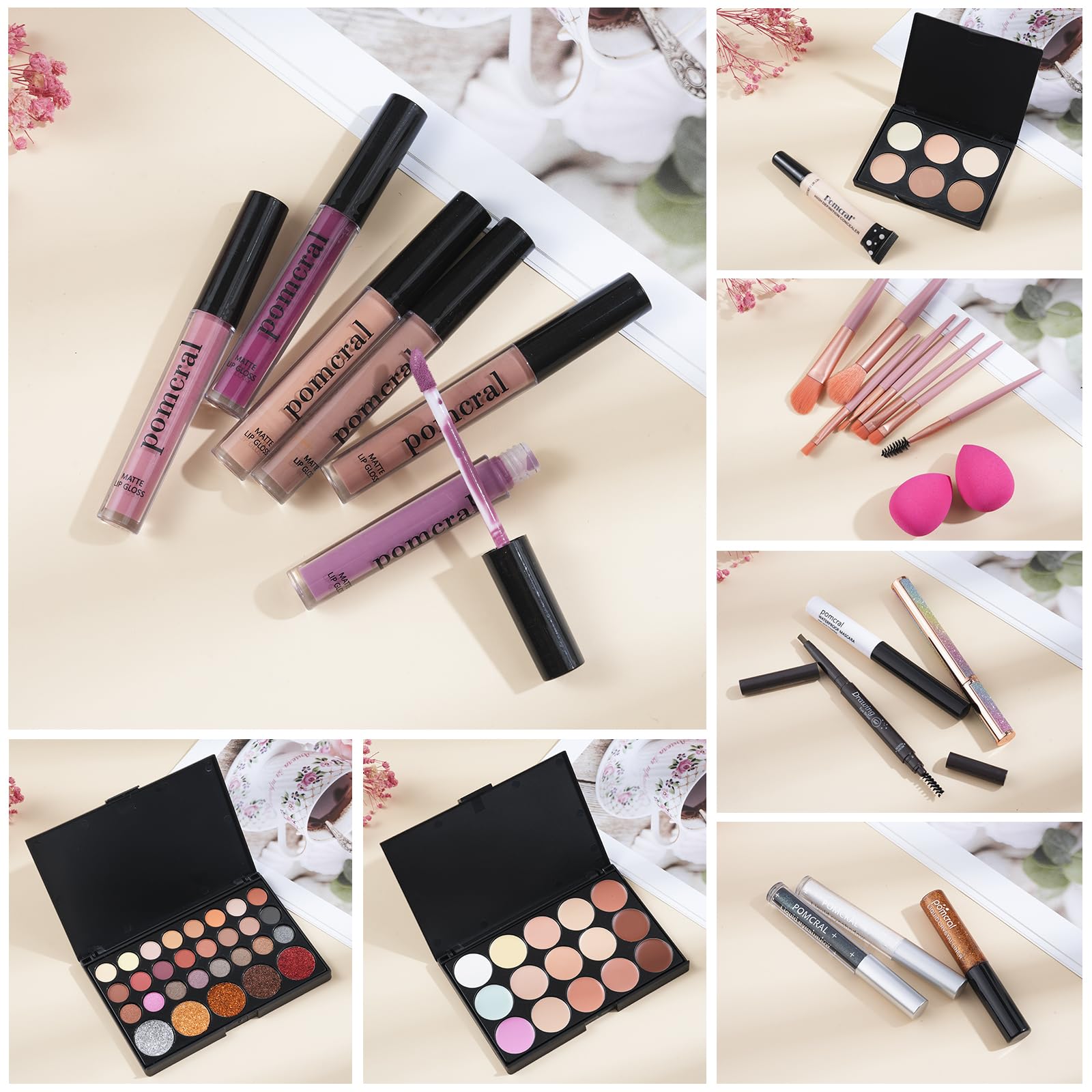 Pomcral kit maquillage adolescents, idéal pour débutants et cadeaux.