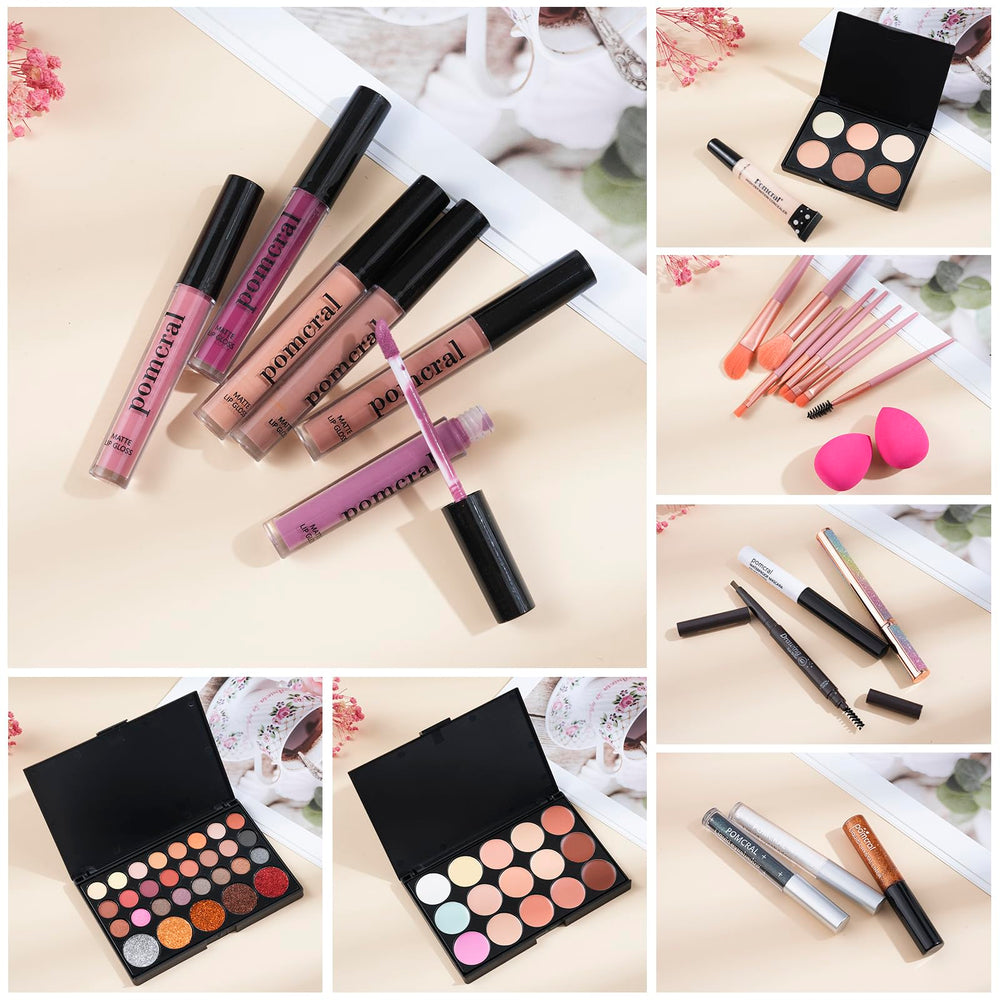 Pomcral kit maquillage adolescents, idéal pour débutants et cadeaux.