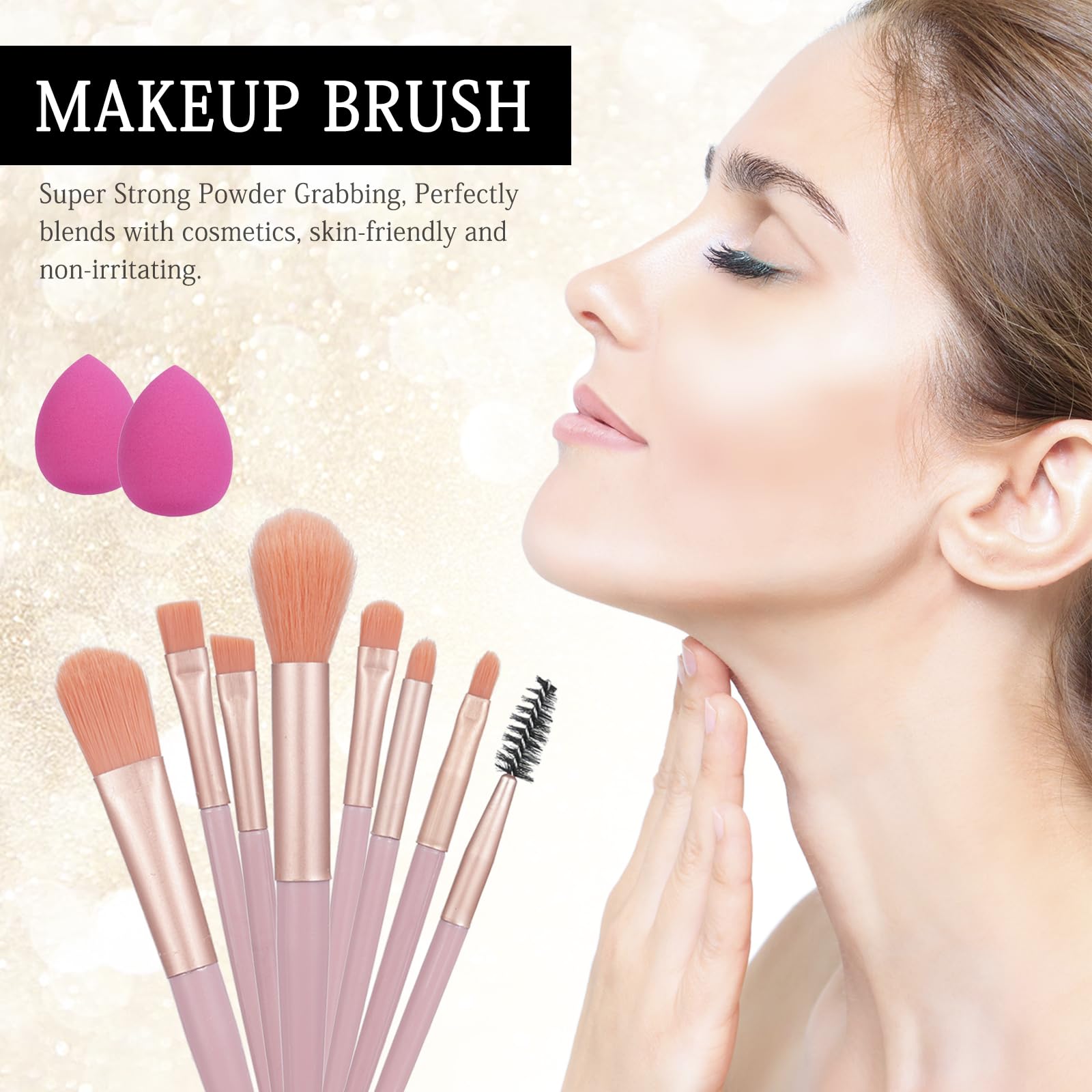 Pomcral pinceaux maquillage, application précise et homogène.