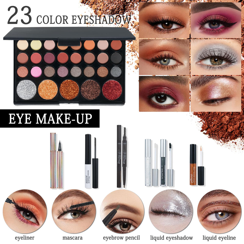 Pomcral traceur yeux liquide et mascara pour définition précise.