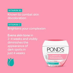 Appliquer POND'S Clarant B3 sur le visage pour uniformiser le teint