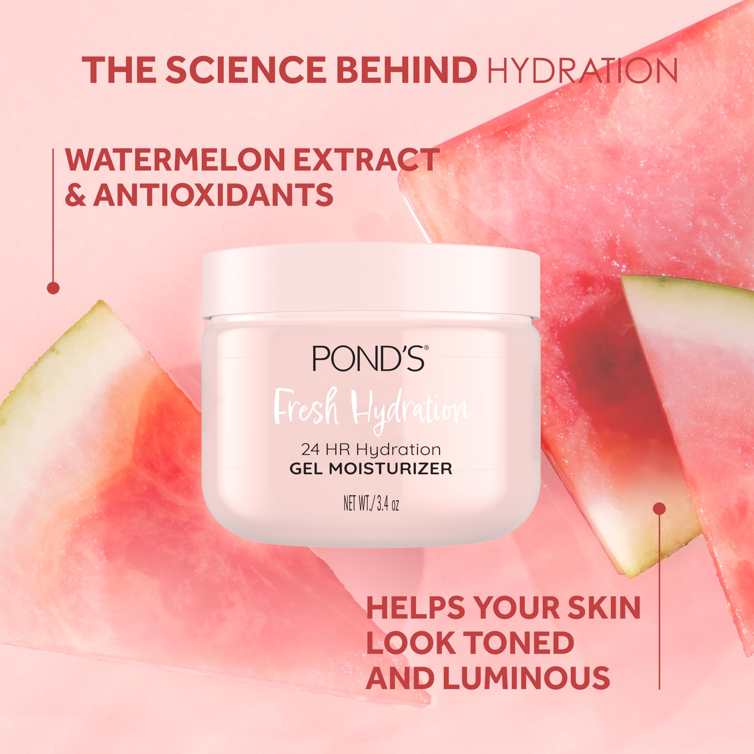 POND'S Extrait de pastèque – ingrédient nourrissant pour la peau rafraîchie.