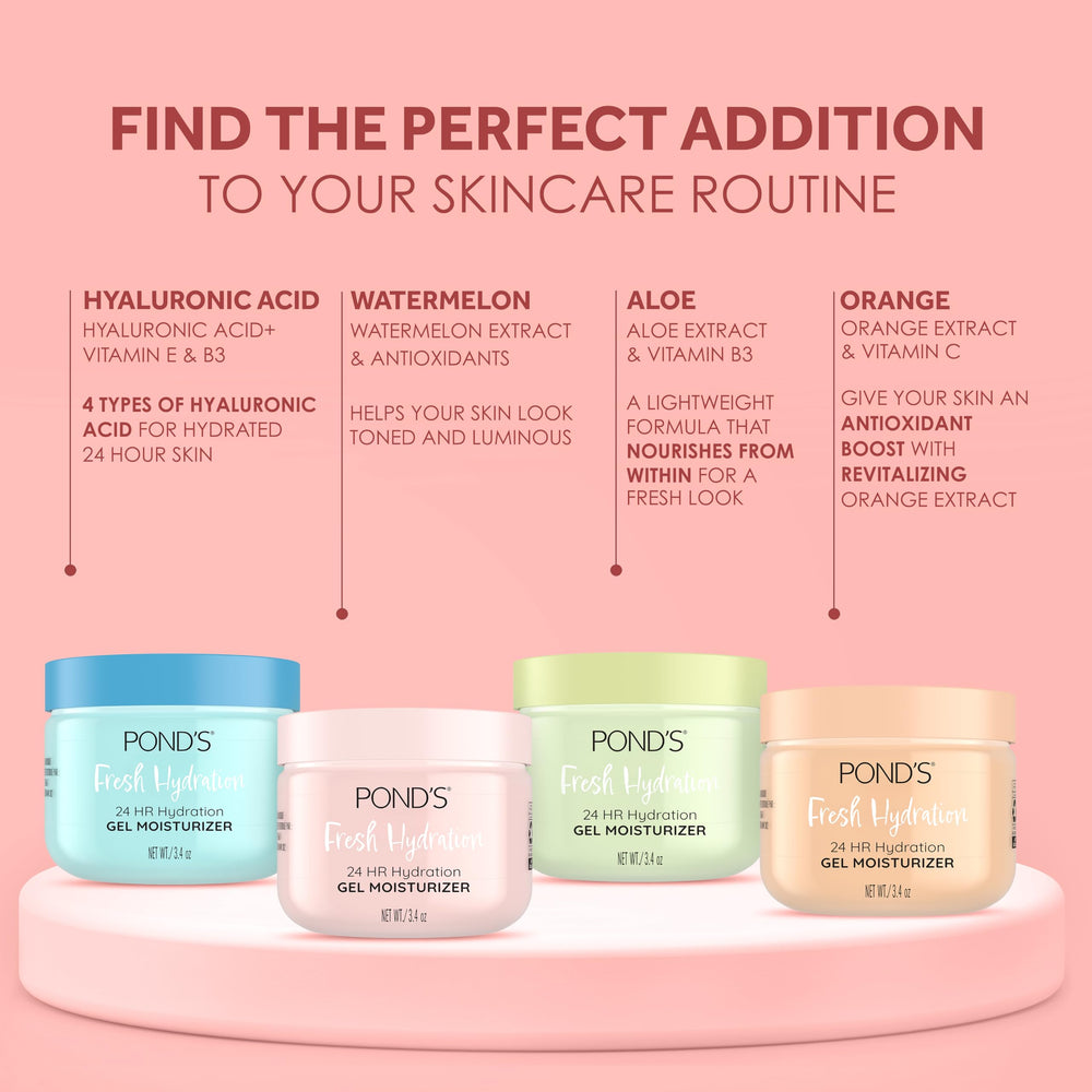 POND'S Texture gel légère, s’absorbe rapidement sans laisser de résidu gras.