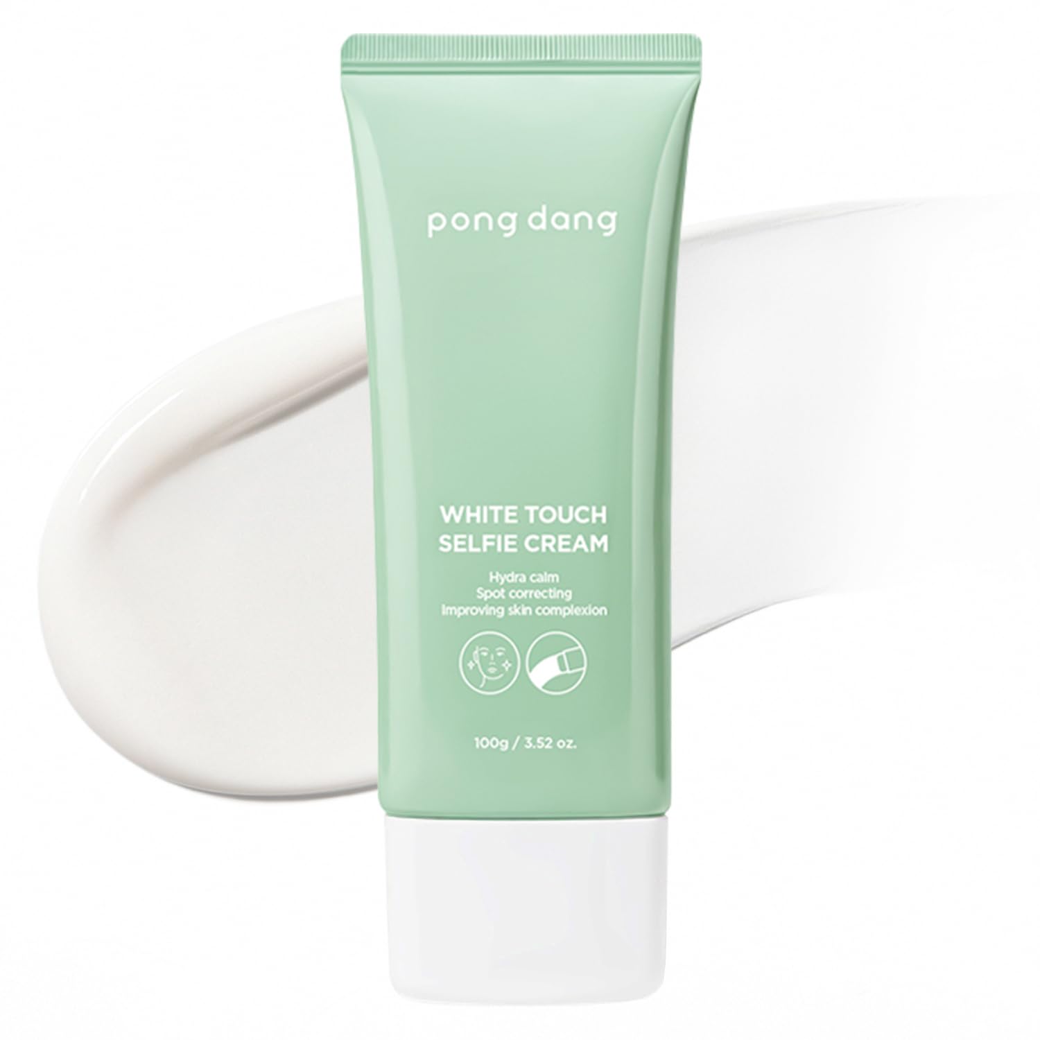 PONGDANG White Touch Selfie Cream — bouteille élégante pour hydratation légère et teint lumineux.
