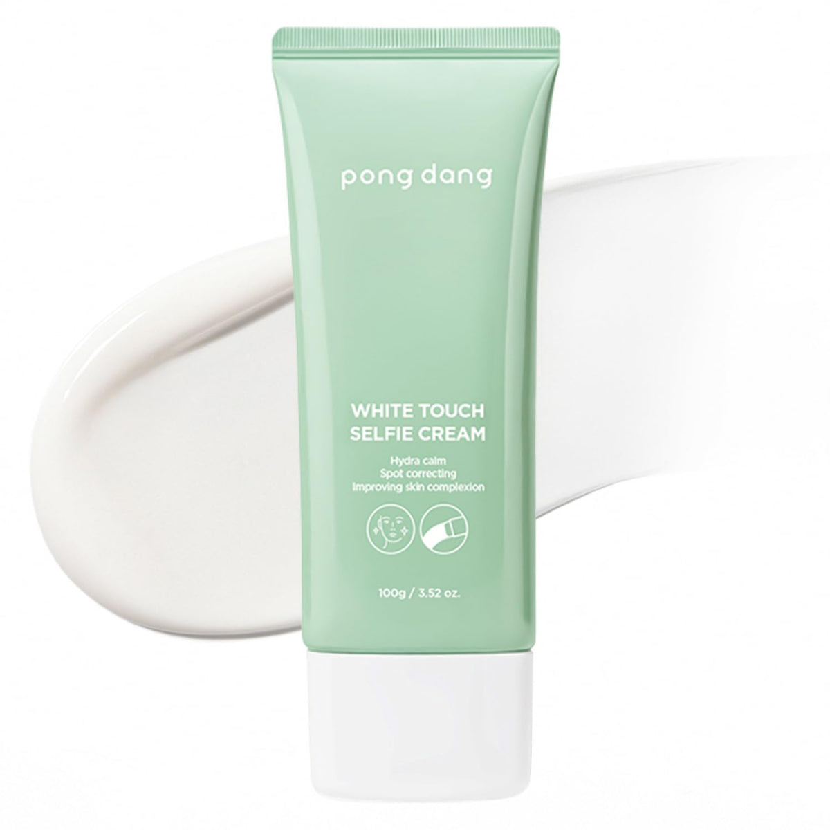 PONGDANG White Touch Selfie Cream — bouteille élégante pour hydratation légère et teint lumineux.