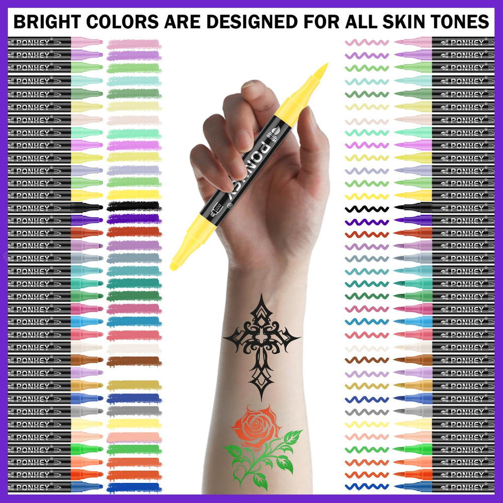 Ponhey marqueurs couleurs vives — inspiration créative pour tout type de peau.
