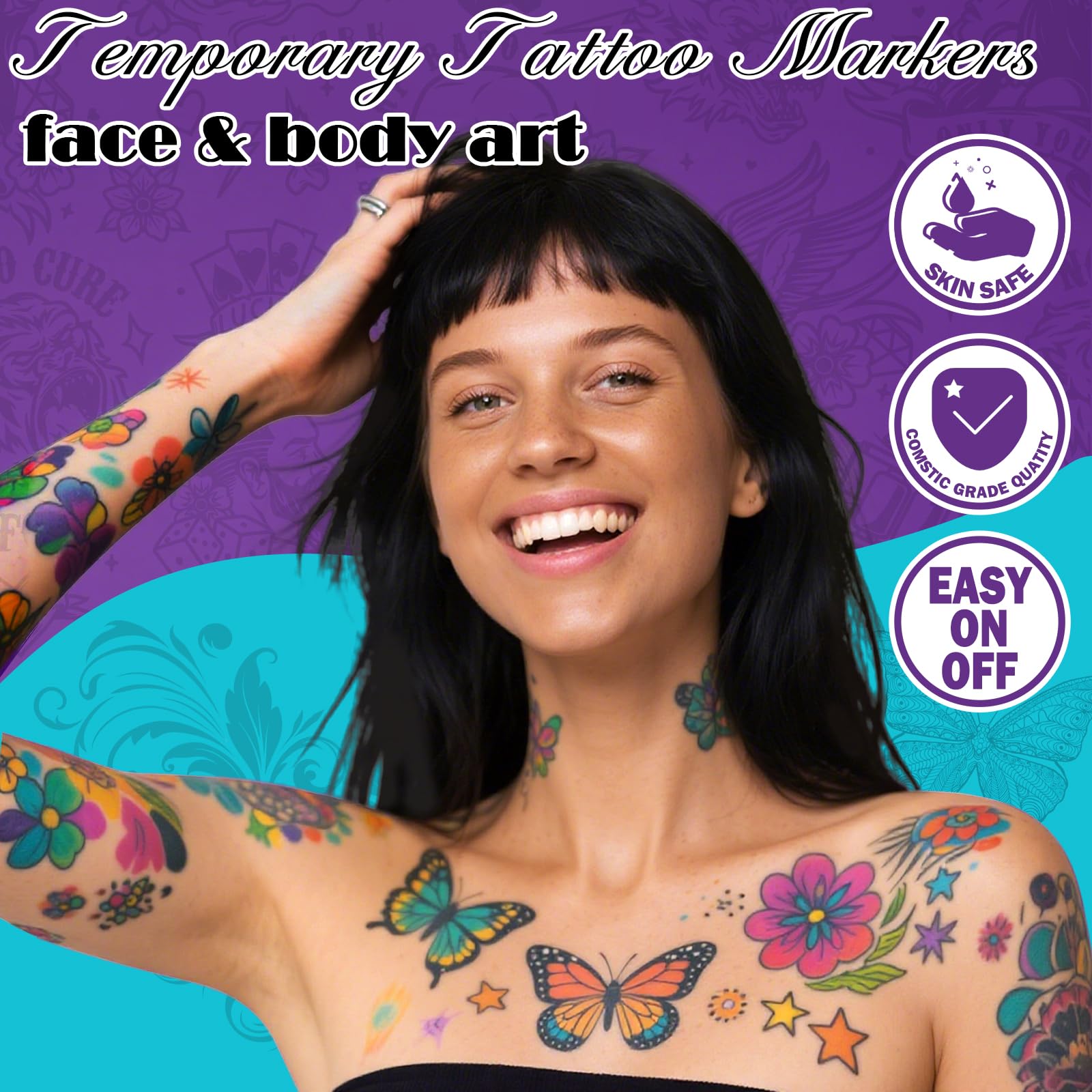 Ponhey pochoirs tatouage 67-grands — précision et variété pour motifs imposants.