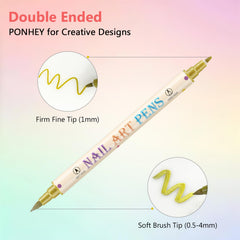 Ponhey stylo-ongles pointe 0,7 mm pour des lignes précises et nettes.