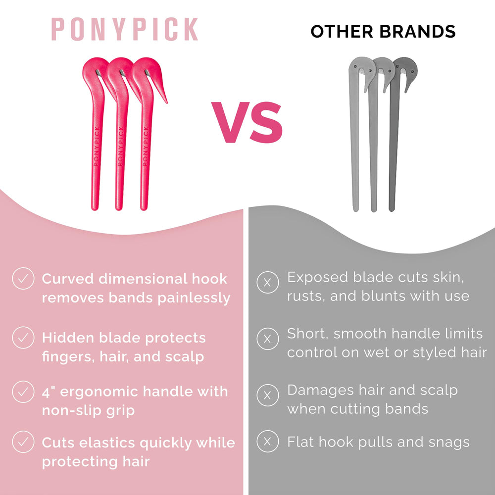 Pony Pick: lot contient 3 embouts et 50 elastiques clairs pour démarrer