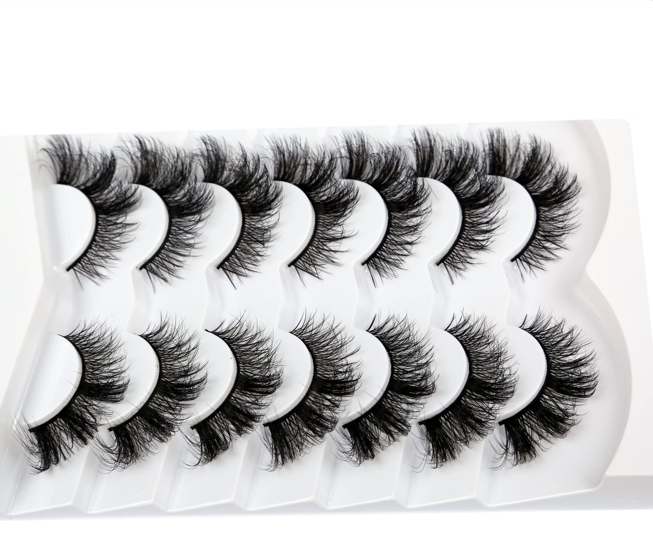 Pooplunch Cils 8D – pack de 7 paires prêt à l'emploi.